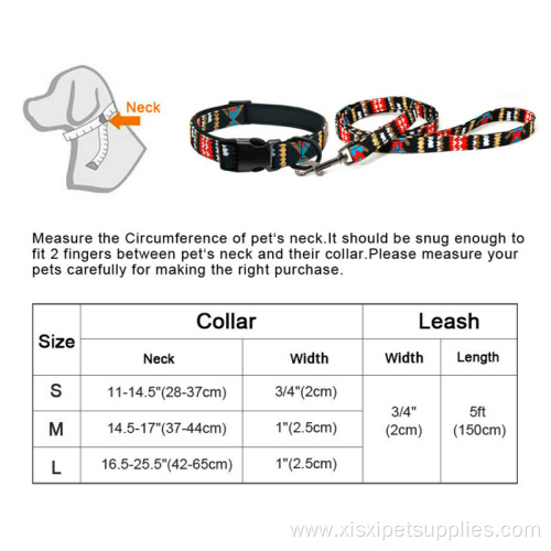 Dog Collars and Leashes Custom Strong Printed Nylon